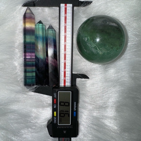 Beautiful Fluorite Crystal Bundle: Sphere & Tower - Picture 4 of 6